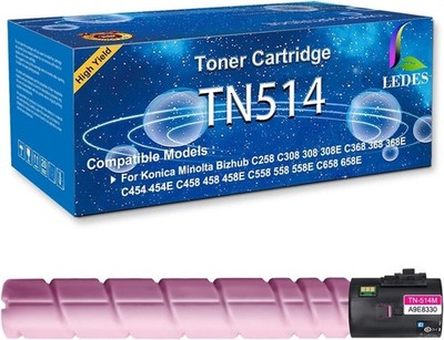 Toner Cartridge Replacement for TN514 Magenta..Konica Minolta C458 C558 C658