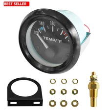 Car Water Temperature Gauge 2 In 52mm 12V 100-250F LED Backlight Sensor Kit Boat