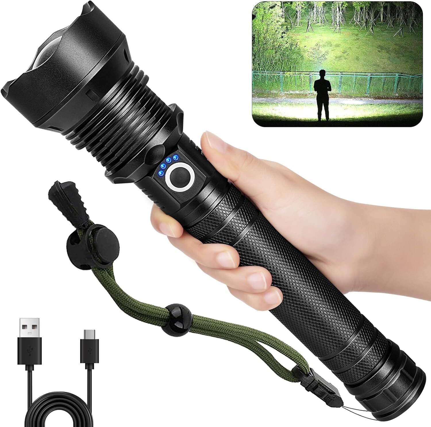 Flashlights High Lumens Rechargeable, 990,000 Lumens Super Bright Led Flashlight