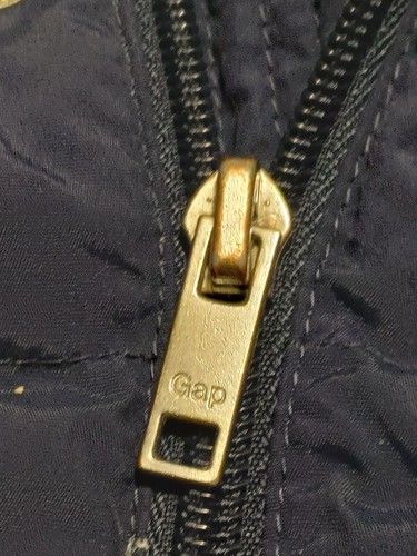 GAP Jacket Women Large Puffer Blue Full Zip Hood Winter Coat - Picture 14 of 18