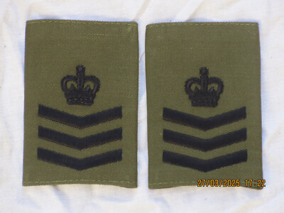 Rangschlaufen: Staff Sergeant , Royal Marines,schwarz/oliv, RM Commando,60x90mm