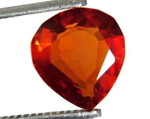 Natural Mexican Fire Opal Red Orange Natural Gemstone Pear 5.40 Cts Certified - Picture 4 of 4