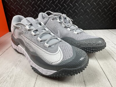 NIKE ALPHA HUARACHE ELITE 4 TURF WOLF GREY-WHITE-COOL GREY SZ 13