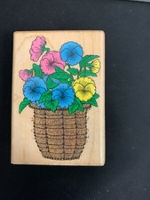 Hero Arts Pot O' Pansies Flower Rubber Stamp- Spring-Summer- Flowers- E972