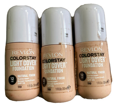 Revlon Colorstay Light Cover Foundation - 110 Ivory LOT OF 3 New
