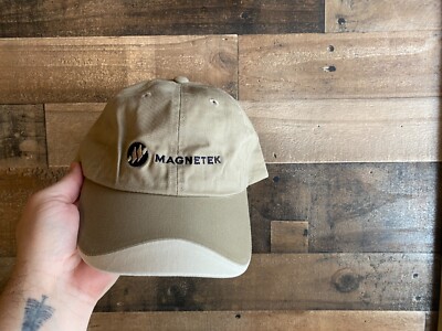 Magnetek Strapback Hat Adult Mens Dad Cap Sewn Beige Black Port Authority Crane