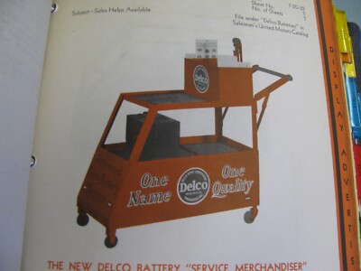 1919-1948 United Motors Nos Delco Battery Application Charts Display Literature