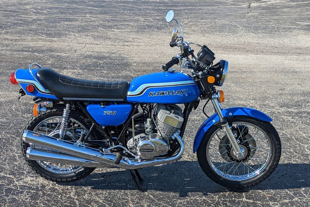 1972 Kawasaki H2 Mach IV Motorcycle | 24x36 inch POSTER | vintage
