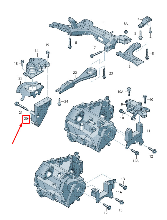 Support moteur droit Audi A1 Mk1 03L199207A