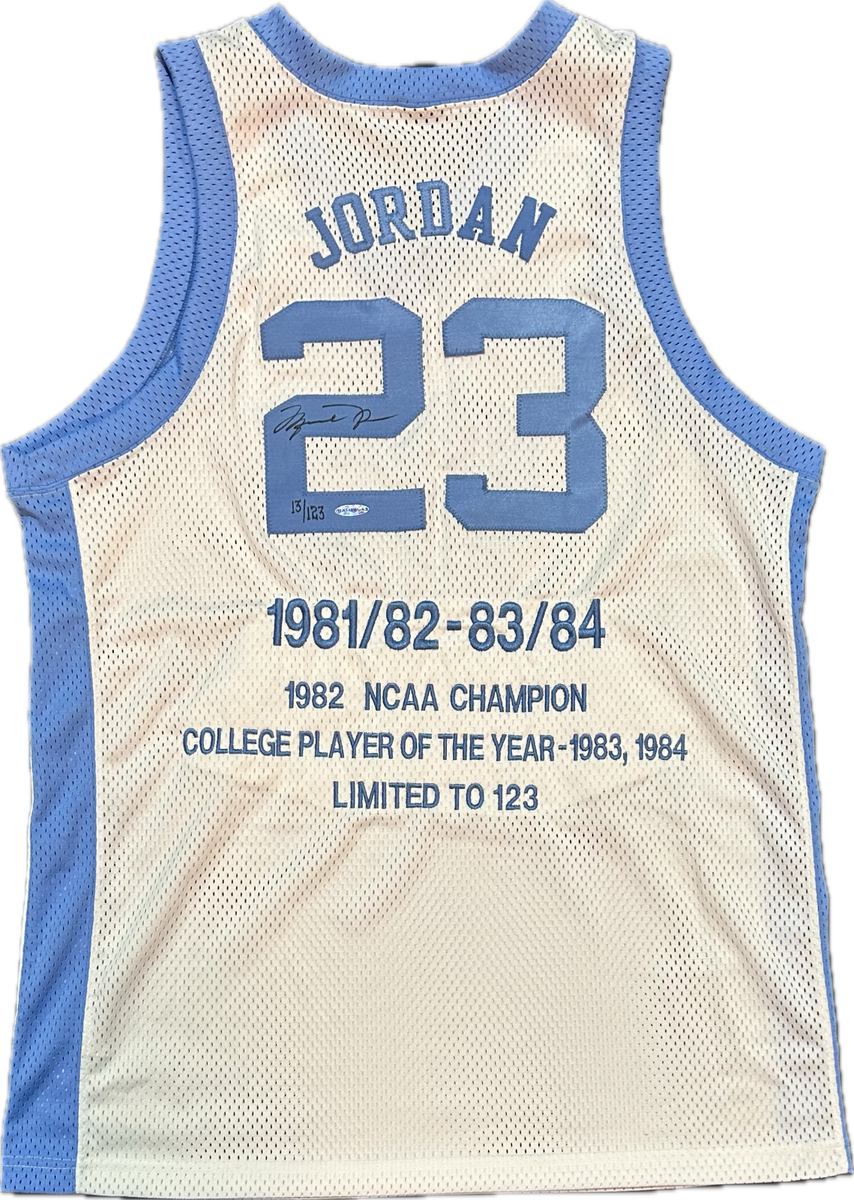 Michael Jordan Signed White North Carolina Limited NCAA Jersey
