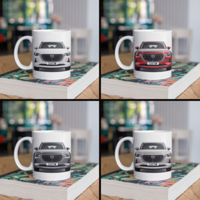 Personalisierter Mazda CX-60 Takumi Kaffeebecher Geschenk Farbe wählbar SCHNELLER VERSAND