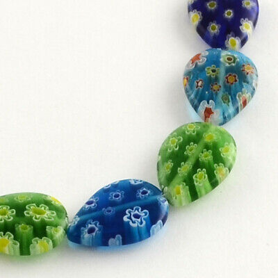 1Strand 6mm Handmade Millefiori Glass Single Flower Beads Crafts 5pcs/strand 16" 