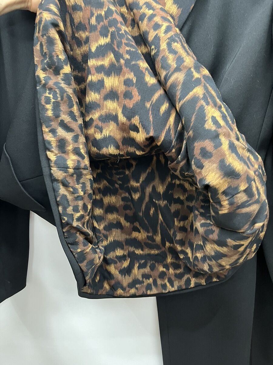Vtg 90s Mondi Black Leopard Jacket and Pants Set Suit Gold Vtg 90s Mondi Black Leopard Jacket and Pants Set Suit Gold
