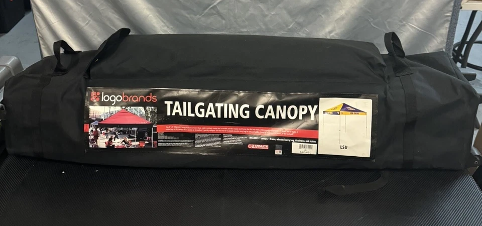 LSU Tigers 9’x9’ tablero a cuadros toldo trasero con bolsa de transporte con ruedas - ¡NUEVO! Foto 2 de 4