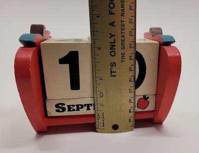 Vintage(?) Oriental Trading Co. Wooden Apple Themed Block Calendar | eBay
