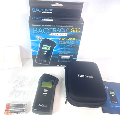 BacTrack S80 Select Digital Breathalyzer Alcohol Tester w/ 3 Mouthpieces & Case