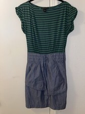 XS Mango Casual Striped Dress With Pockets
