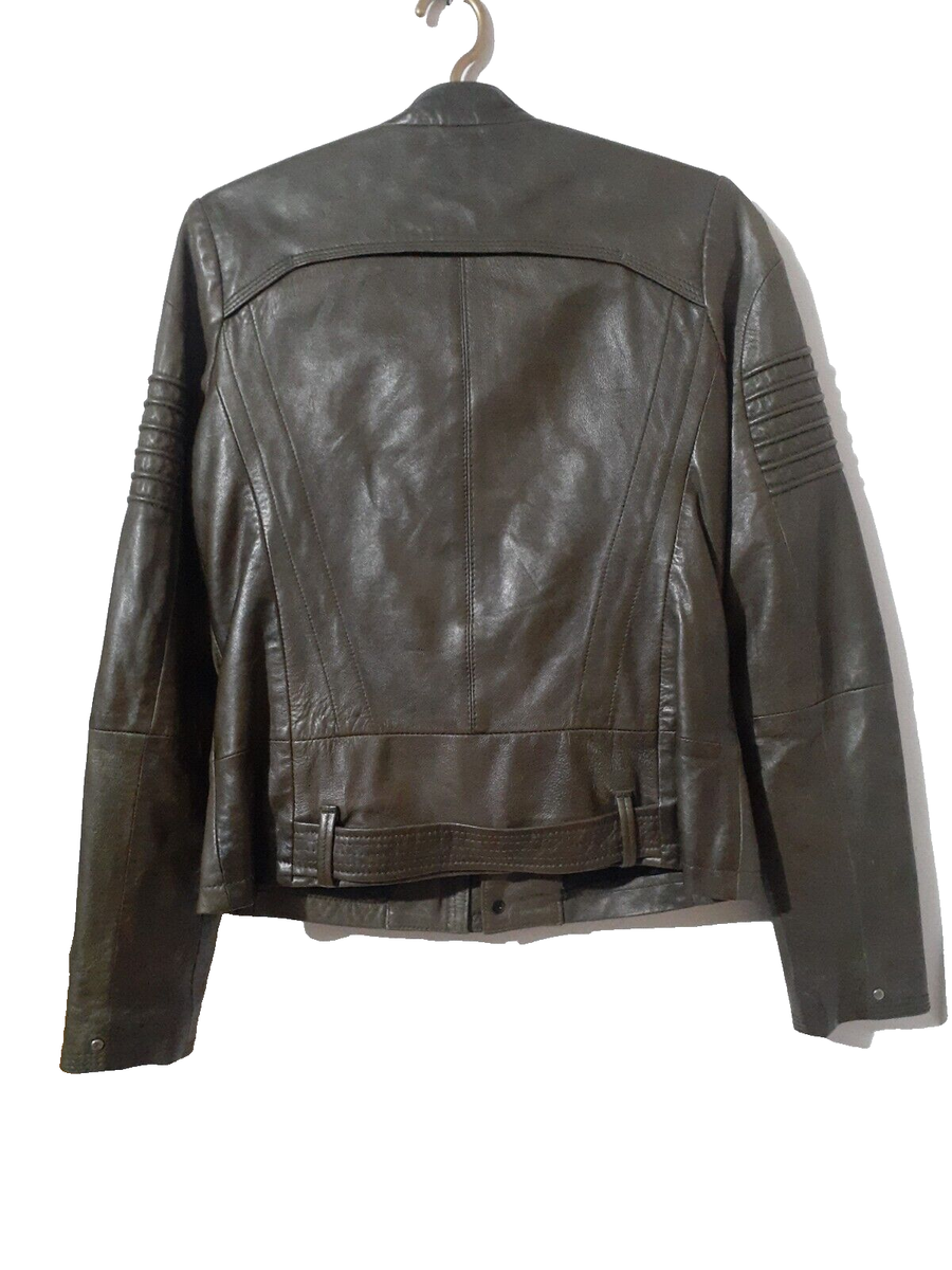 G Star Raw New Deanie Women Brown Leather Jacket Size. L | eBay