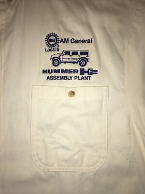 New HUMMER H2 Assembly Plant UAW Sz Large S/S Shirt UNION LINE USA UNION MADE