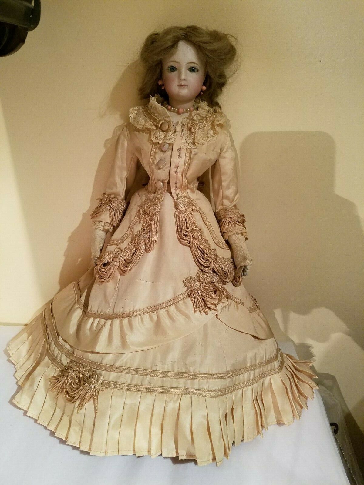 SOLD Antique DEP Size 7 Antique French Bisque Doll, 17.5 IN