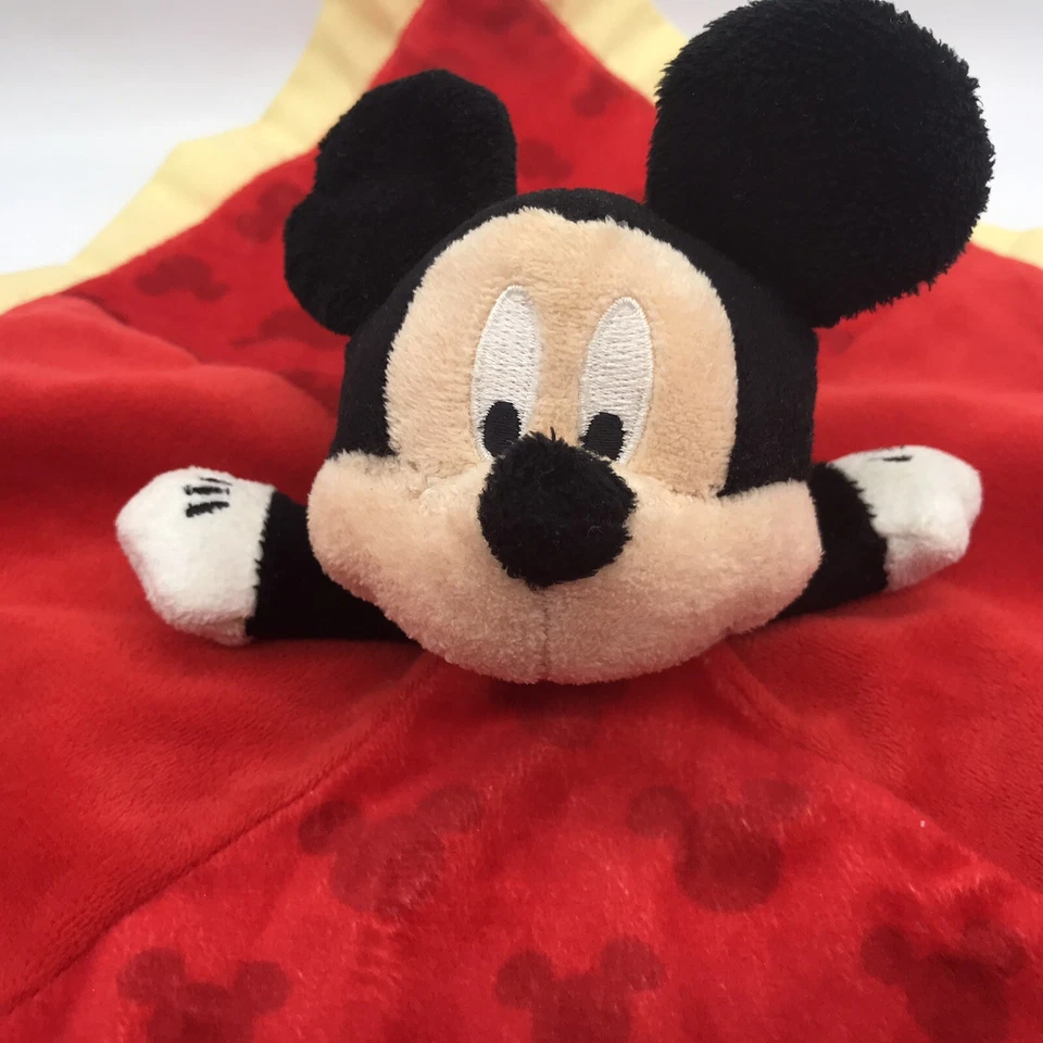 Manta de seguridad Mickey Mouse Baby Lovey Disney orejas arrugadas borde satinado sensorial Foto 4 de 4