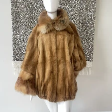 FEDERICO BANO DESIGN RED FOX FUR &RED FOX TRIMMED FUR Coat M/L/XL