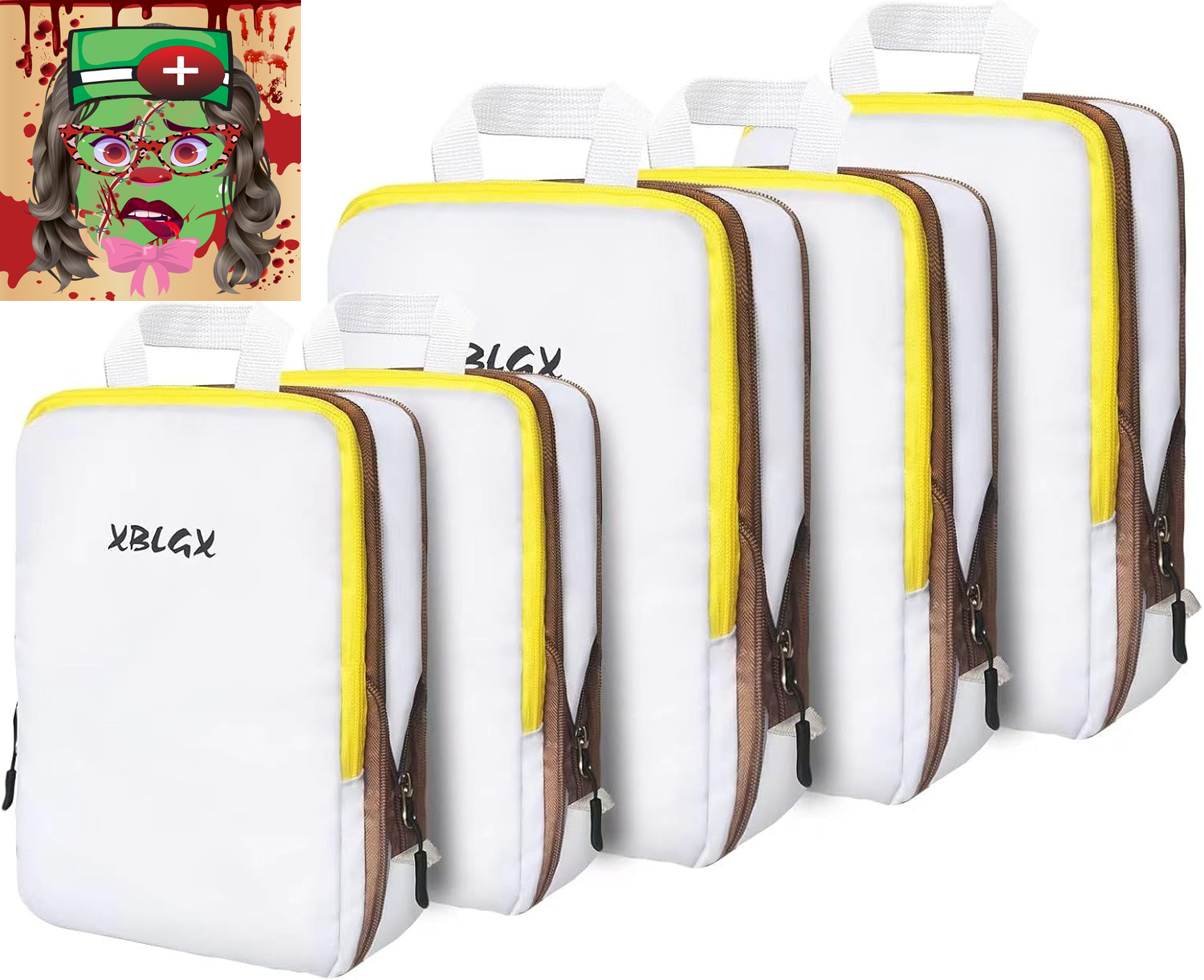 Compression Packing Cubes for Travel,5 Set of Packing Cubes for Suitcases,Compre-image