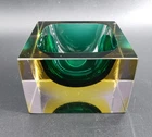 Vintage Murano Made Summerso Geode Square Dish 3in sq.
