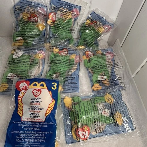8 Vintage Ty Smoochy Frog Teenie Beanie Babies LOT McDonald’s 90s toy plush 1999