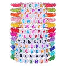 Friendship Bracelets Boho Stackable Bracelets for Women Surfer Heishi Clay Bead