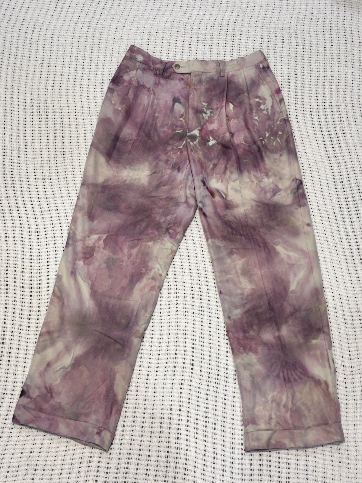Men’s Chaps Tie Dye Khaki Pants 32x32 Purple Pink Ice Dyed 1 of 1 New Dyed Pair