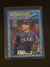 🔥Wyatt Langford 2026 Topps Heritage #340 Light Blue Sparkle Texas Rangers