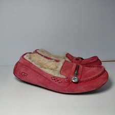 UGG AUSTRALIA Moccasin Slippers Pink Comfort Casual Fur Women's Size 7
