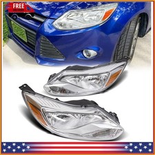 Left Right Halogen Headlamp For 2012-2014 Ford Focus Headlight Assembly Pair
