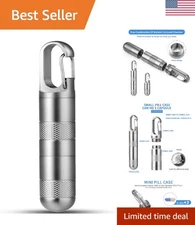 Sturdy Titanium Pill Organizer - Waterproof Keychain Case for Outdoor Adventures