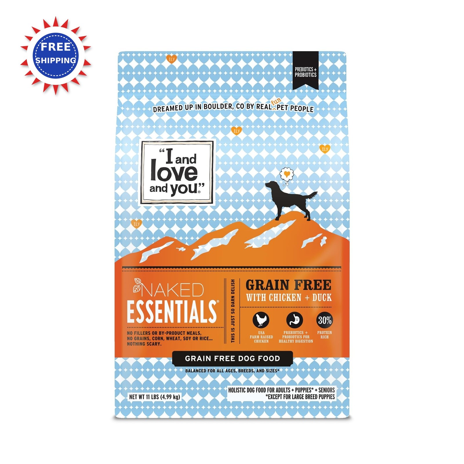 I And Love You Naked Essentials Chicken + Duck 11lb Bag High