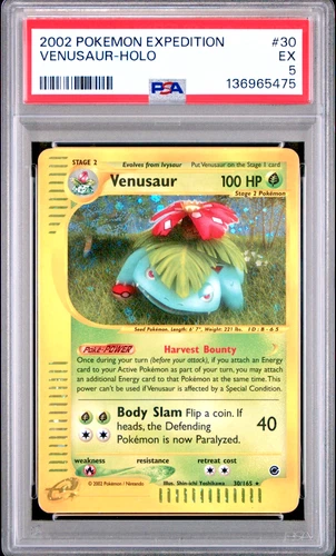 SWIRL PSA 5 2002 Expedition Venusaur Holo Foil 30/165 WOTC E-Reader Pokemon