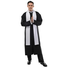 Father Catholic Priest Halloween Costume Pastor Minister Cosplay Adult Standard