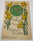 1908 Happy New Year Daffodil Flowers Grace Harlow Artist Foreign Postcard — photo 1