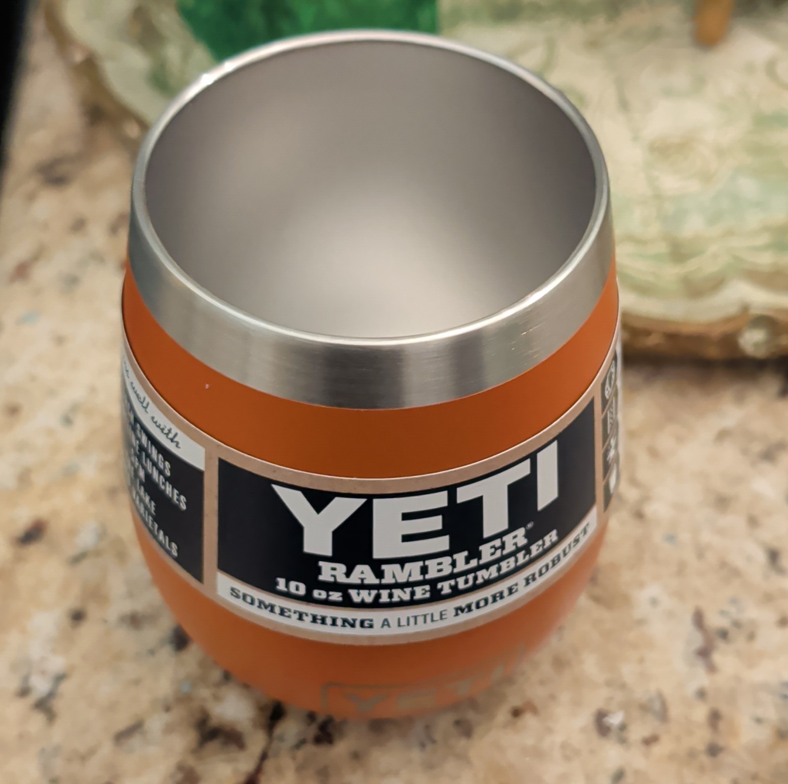 Yeti Rambler Insulated Stainless Steel Wine Tumbler 10 oz Orange