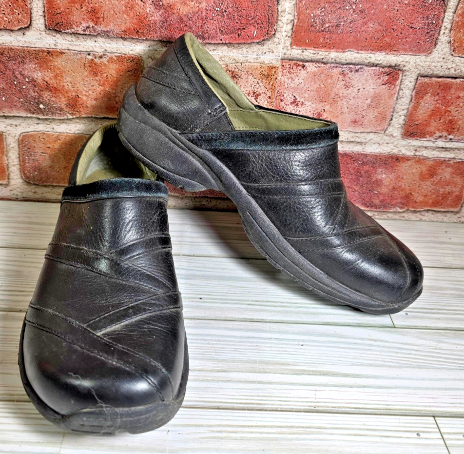 Merrell "Primo Patch Black" zoccoli in pelle slip on comfort donna taglia 7