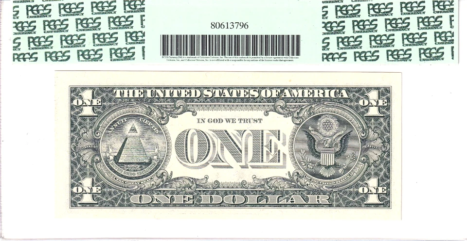 2003-A $1 FRN PCGS Choice New 63PPQ Fancy TRUE 0/1 BINARY Serial #A11010110A - Image 2 of 2