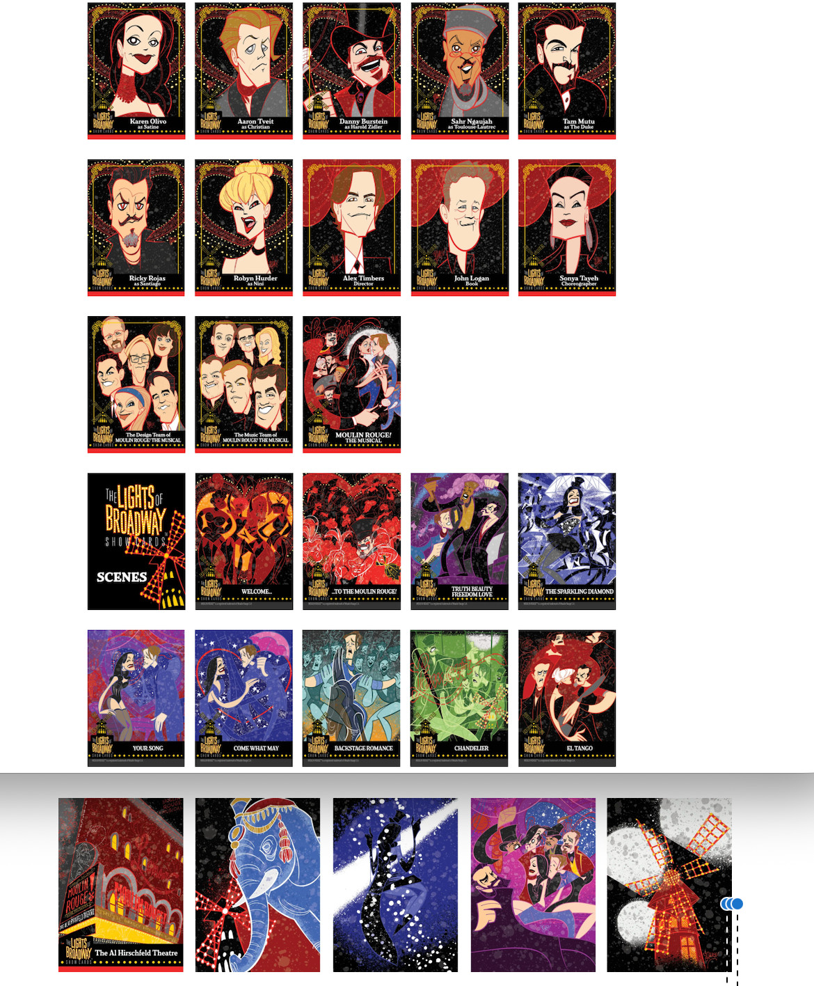 MOULIN ROUGE WHOLE SET CORE +5 SUPER RARE cards-27 cards - LIGHTS OF BROADWAY