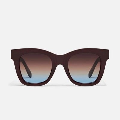 QUAY Women's AFTER HOURS NO-NS-2556 Chocolate Frame/Brown Blue Lenses Sunglasses