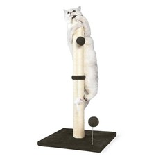 Cat Scratching Post Sisal Scratcher with Plush Toys Stable Base Brown 32 Inch