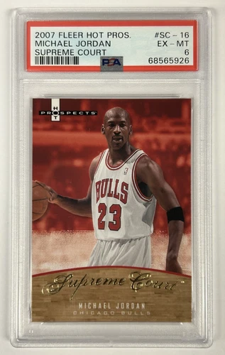 (MA6) Michael Jordan 2007 Fleer Hot Prospects Supreme Court SC-16 PSA 6 EX-MT