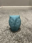 Vintage Fenton Peking Blue Satin Glass Hooty Owl Figurine