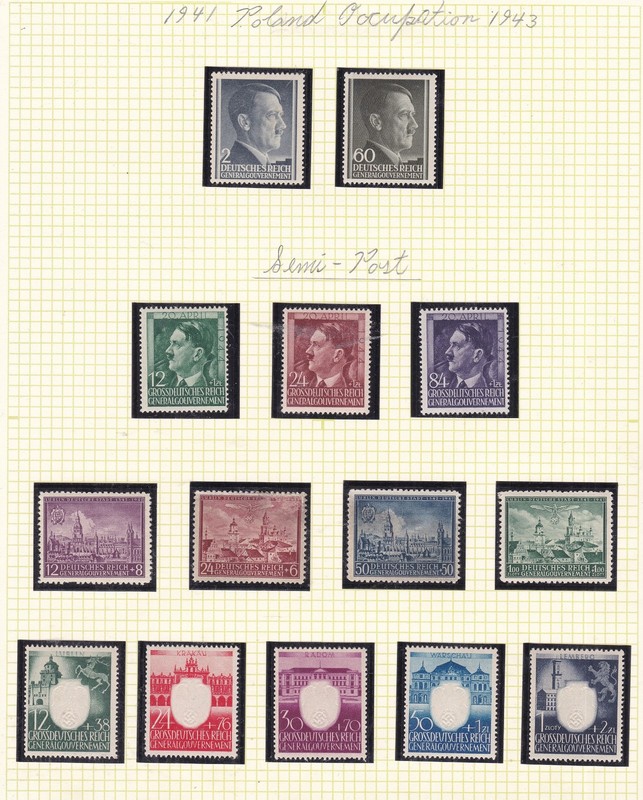 POLAND ^^^^^1941-43  German Occupation x14  NH& HR   on page   @  dco390pol