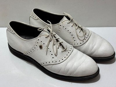 Footjoy Classics Golf Shoes Mens 9 C Black White Leather Saddle Spikeless USA FootJoy Club Professional Spikeless Saddle Shoes - Previous  main image 2