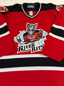 Maillot De Hockey CCM Albany River Rats – Taille XXL, Années 1990, Occasion, Licence Officielle
